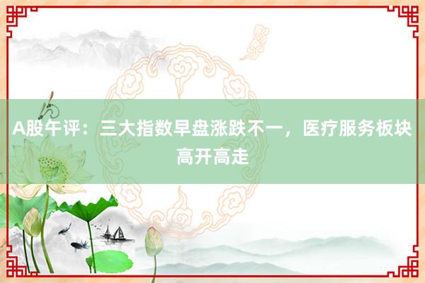 A股午评：三大指数早盘涨跌不一，医疗服务板块高开高走