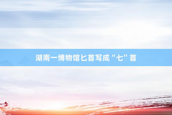 湖南一博物馆匕首写成“七”首