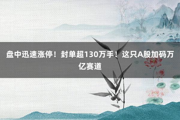 盘中迅速涨停！封单超130万手！这只A股加码万亿赛道