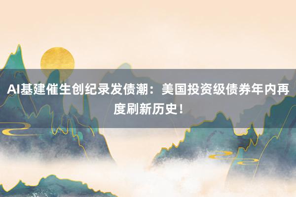 AI基建催生创纪录发债潮：美国投资级债券年内再度刷新历史！