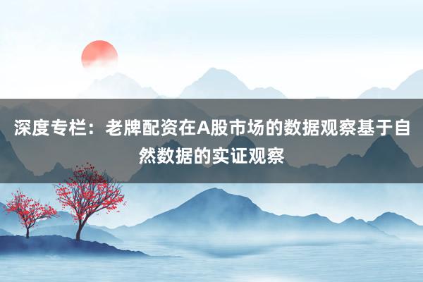 深度专栏：老牌配资在A股市场的数据观察基于自然数据的实证观察