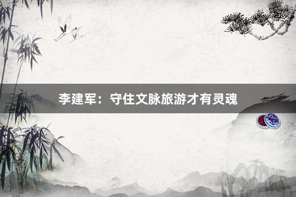李建军：守住文脉旅游才有灵魂
