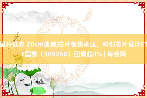 国开证券 20cm速递|芯片板块承压，科创芯片设计ETF国泰（589260）回调超4% | 每经网