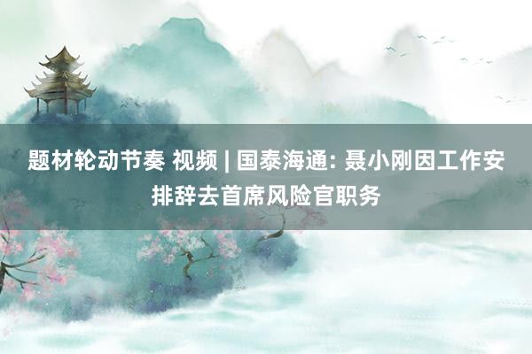 题材轮动节奏 视频 | 国泰海通: 聂小刚因工作安排辞去首席风险官职务