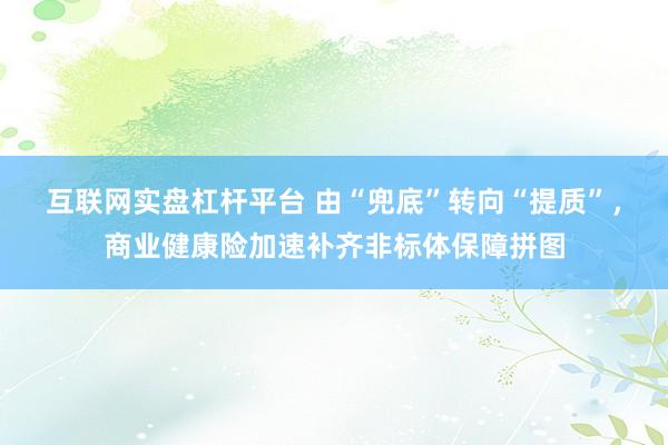 互联网实盘杠杆平台 由“兜底”转向“提质”，商业健康险加速补齐非标体保障拼图